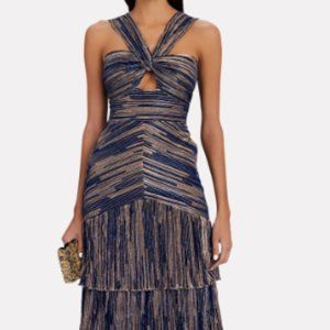 SAYLOR Hedi Tiered Lurex Midi Dress